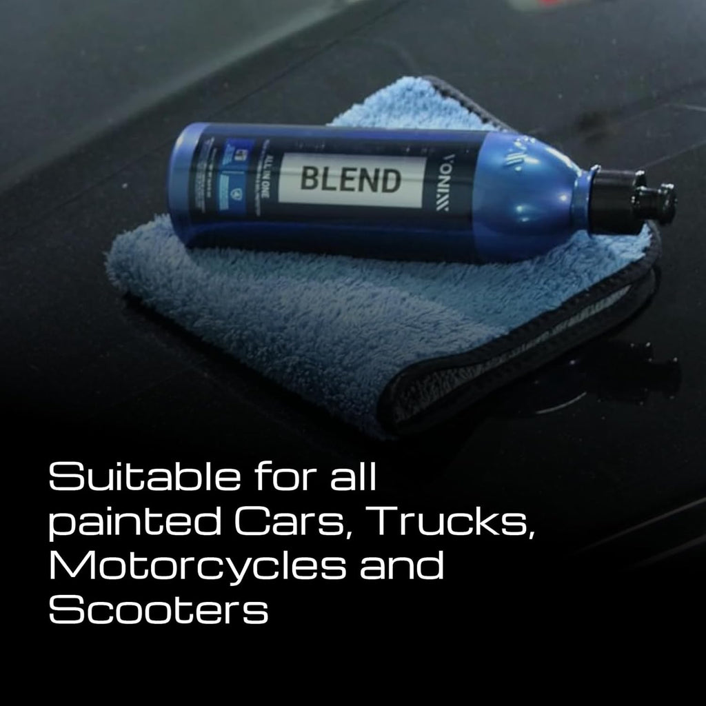 Blend todo en uno | Compuesto de pulido de un solo paso para un acabado impecable y una protección duradera | Brillo de carnauba y resistencia a la cerámica SiO2 | Hasta 4 meses | 17.8 onzas