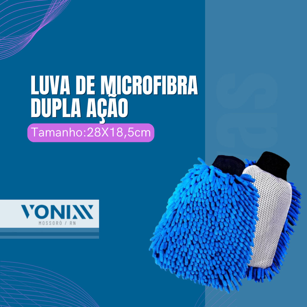 Guante De Lavado De Microfibra Azul Doble Acción Elimina Insectos