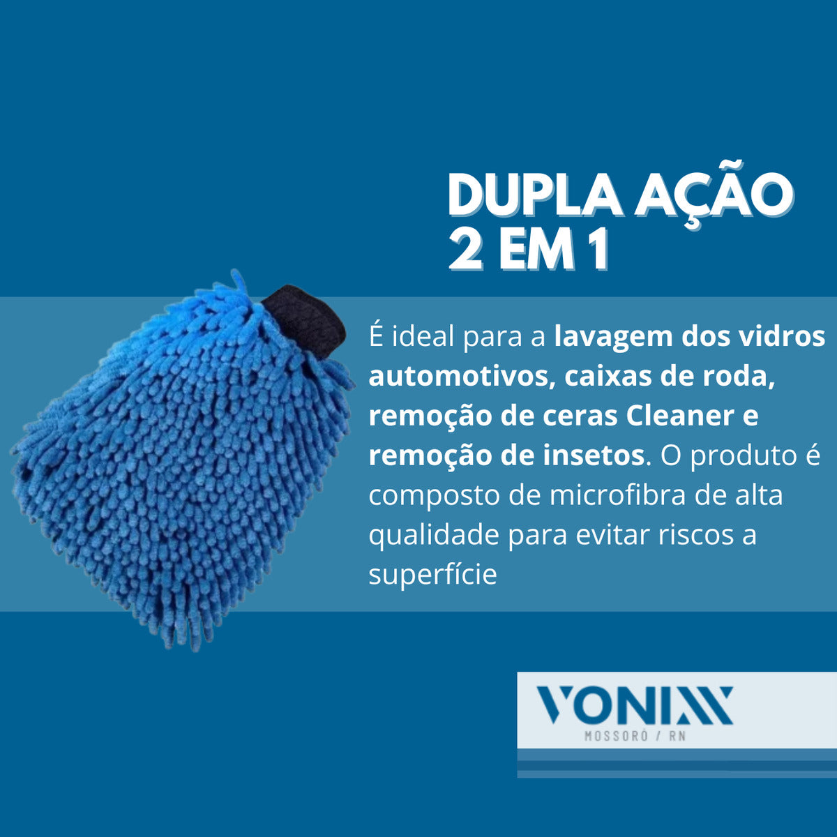 Guante De Lavado De Microfibra Azul Doble Acción Elimina Insectos