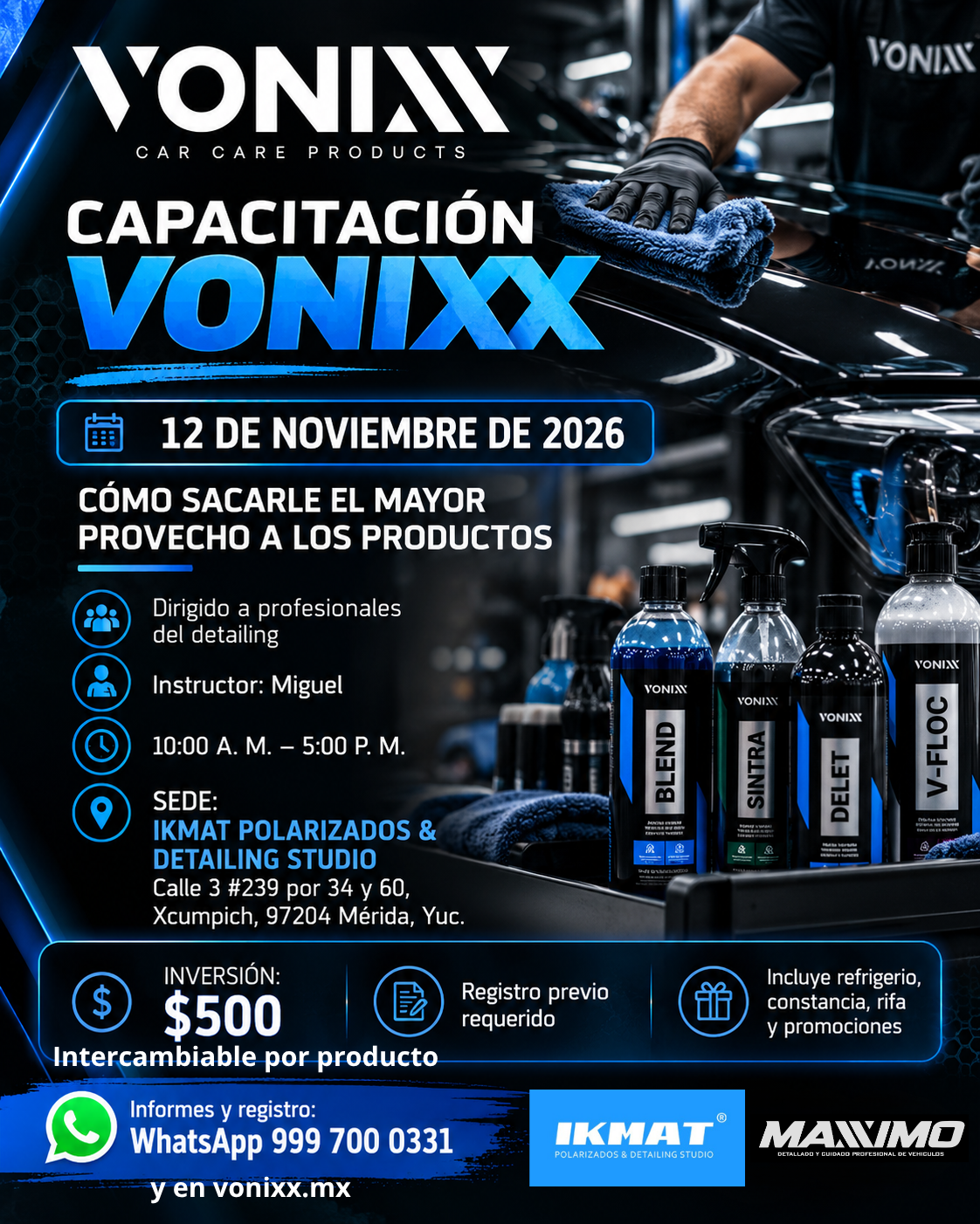 CAPACITACIÓN OFICIAL VONIXX JUEVES 12 DE NOVIEMBRE MÉRIDA YUCATÁN