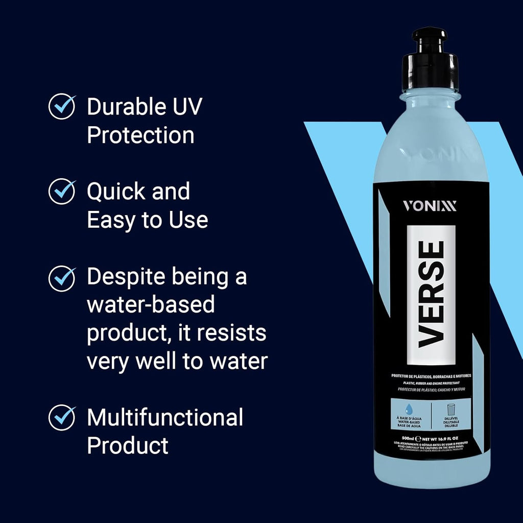 Verse - Protector de superficie para automóvil multiusos para plástico y goma, restauración y protección de superficies interiores y exteriores, concentrado, a base de agua, 16.8 onzas líquidas